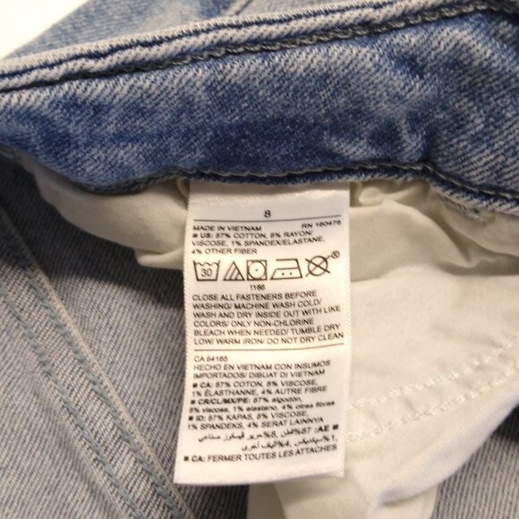 Old Navy Rockstar Mid Rise Super Skinny Jeans Size 8 Light Wash Distressed Denim - Picture 6 of 7